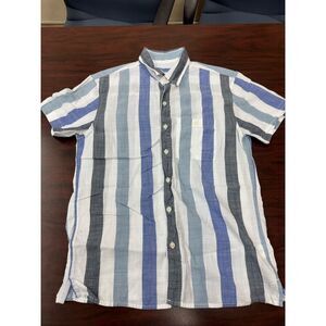 American Eagle Mens Stripe Button Up Short Sleeve Size X-Small